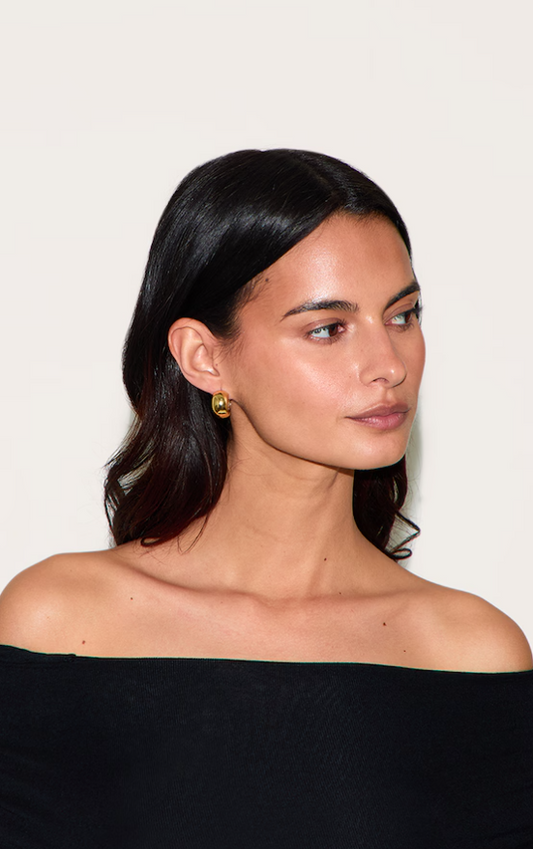 Real Gold Plated Wide Thick Small Hoop Earrings