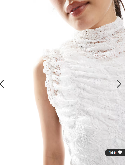 Vero Moda sheer ruched lace sleeveless top in white