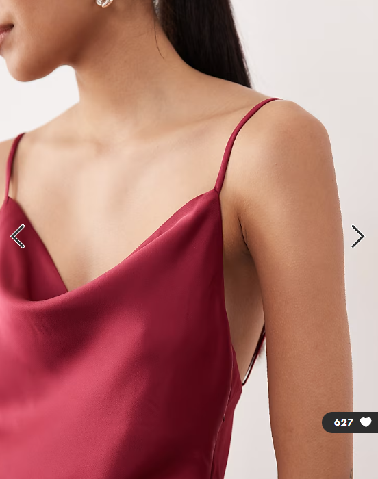 Vila satin cowl neck cami maxi dress in burgundy