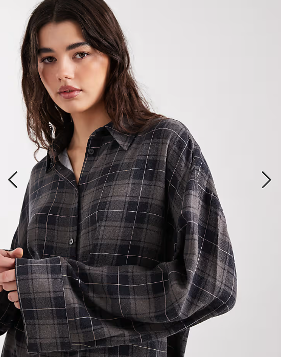ASOS DESIGN oversized shirt in brown brushed check