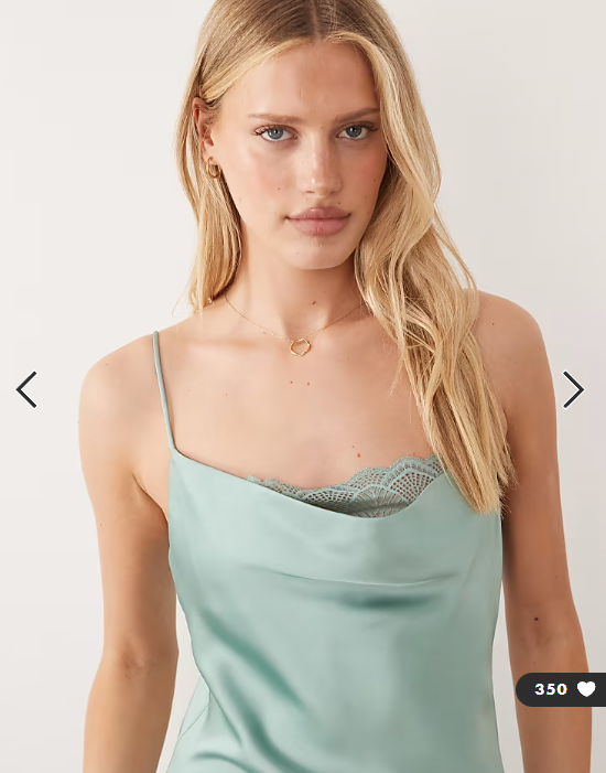 Vila lace insert cowl neck satin cami maxi dress in blue surf