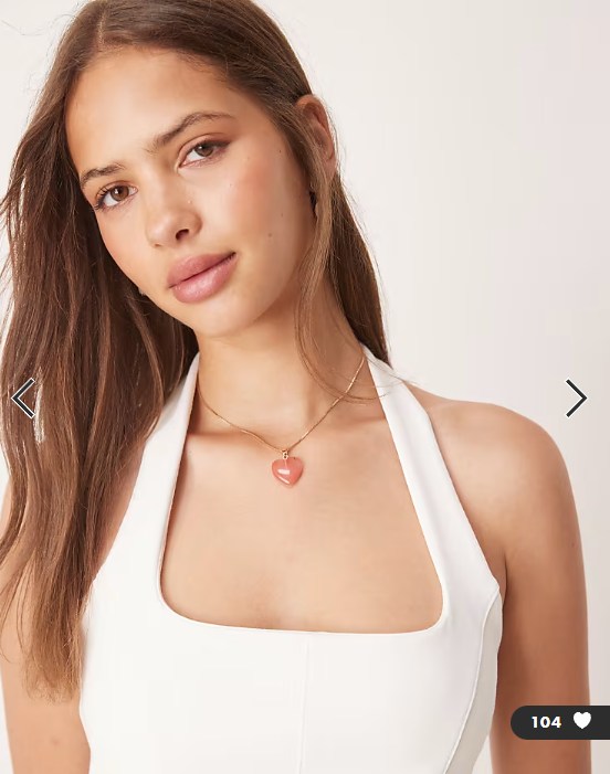 ASOS DESIGN ponte halter neck corset top in ivory