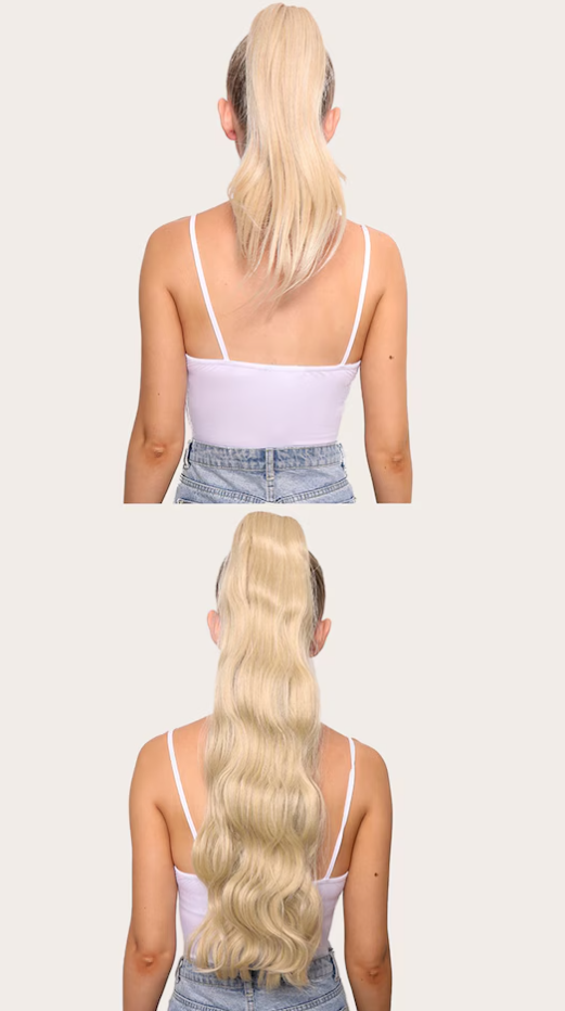 LullaBellz Grande Hollywood Wave 26" Wraparound Pony Light Golden Blonde