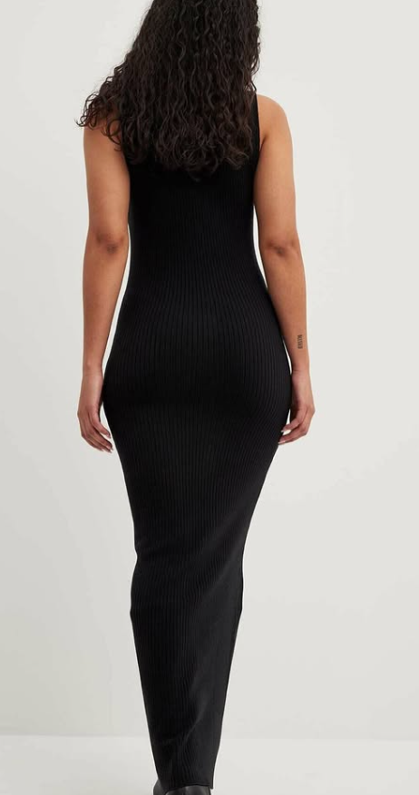 NA-KD-Ribbed Fine Knitted Maxi Dress
