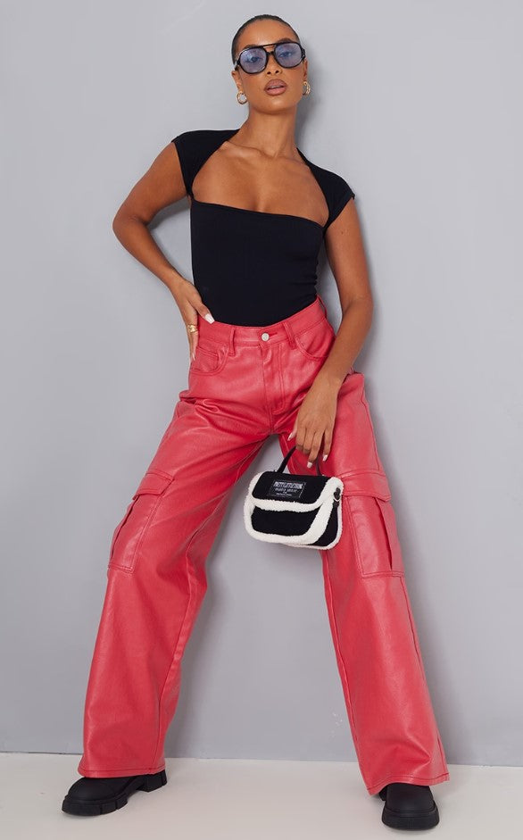 Black Contour Rib Cut Out Short Sleeve Bodysuit
