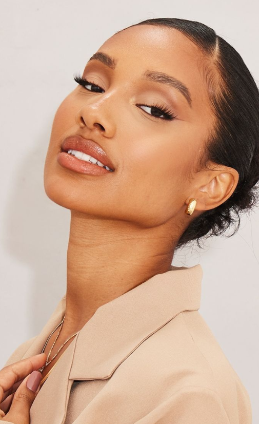 Real Gold Plated Hammered Small Hoop Earrings