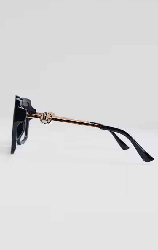 Black Over-Sized Square Sunglasses