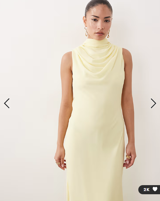 TFNC Petite Bridesmaids high neck chiffon tie detail maxi dress in yellow