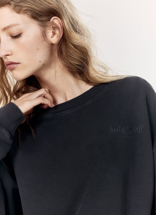 H&M - SWEATSHIRT WITH TEXT MOTIF- Dark Grey