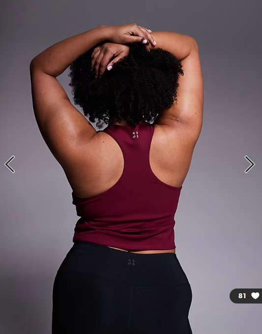 4505 Curve active vest with inner bra in cherry red