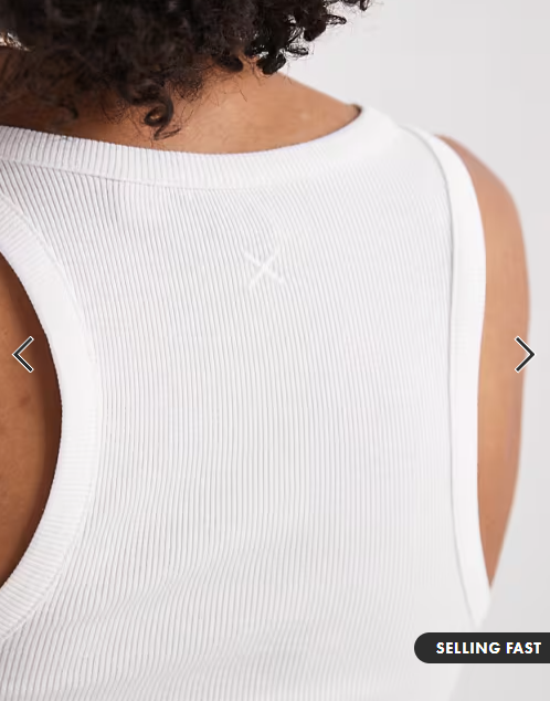 COLLUSION ribbed racer vest in white