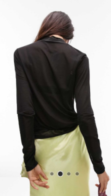 Topshop -mesh high neck long sleeve top