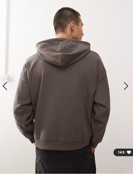 COLLUSION Boxy hoodie in charcoal grey