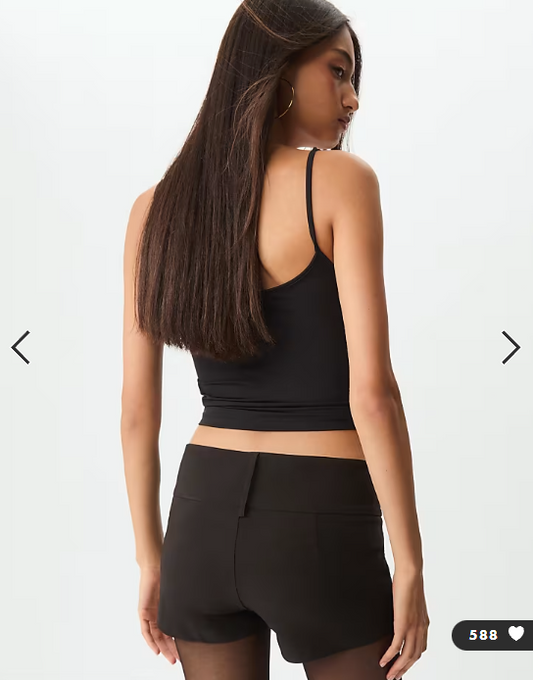 Stradivarius Smart mini shorts in black