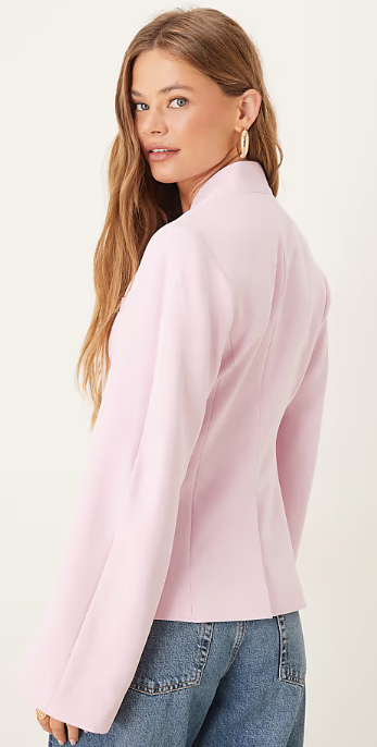 ASOS DESIGN Tailored collarless cocoon sleeve blazer in pink