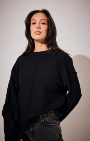 NA-KD Folded Sleeve Knitted Sweater