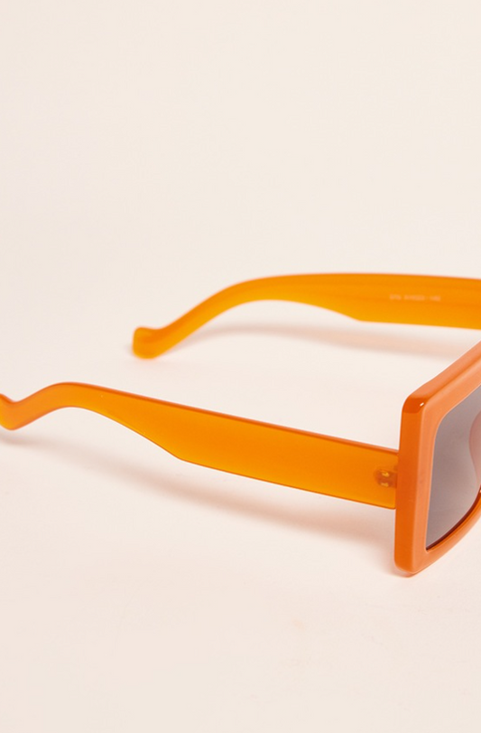 Orange Oversized Frame Square Sunglasses