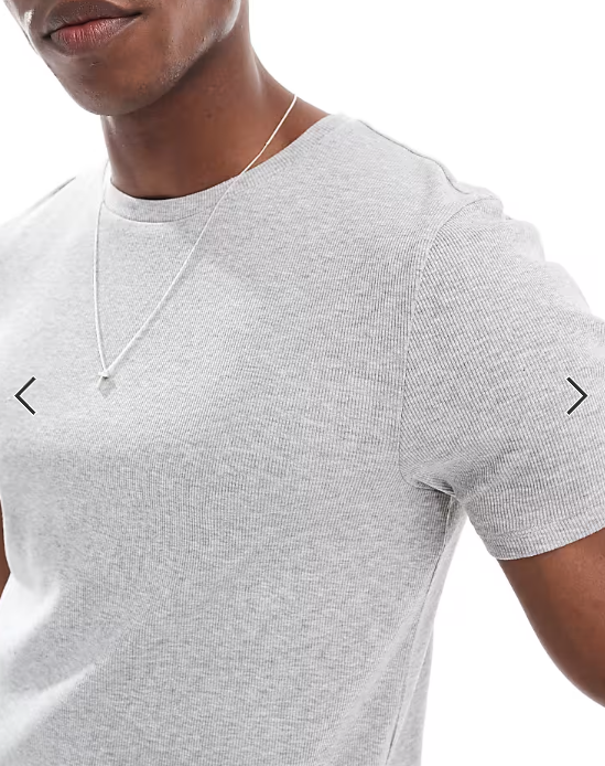 ASOS DESIGN essentials muscle fit T-shirt in gray heather rib.