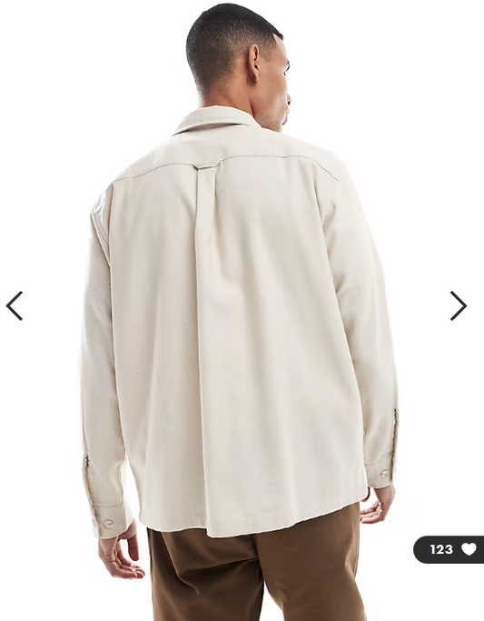 Jack & Jones brushed overshirt in grey