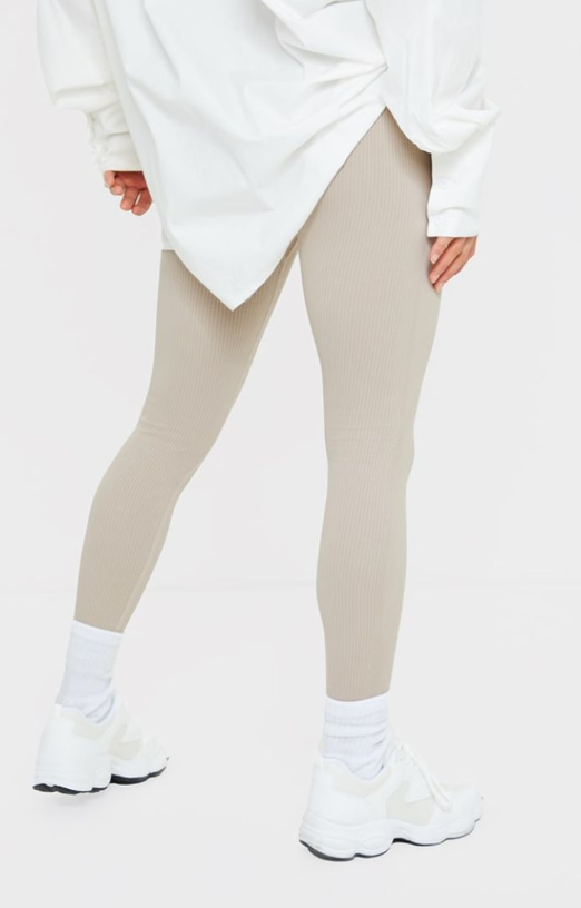 Petite Stone Stuctured Contour Rib Leggings