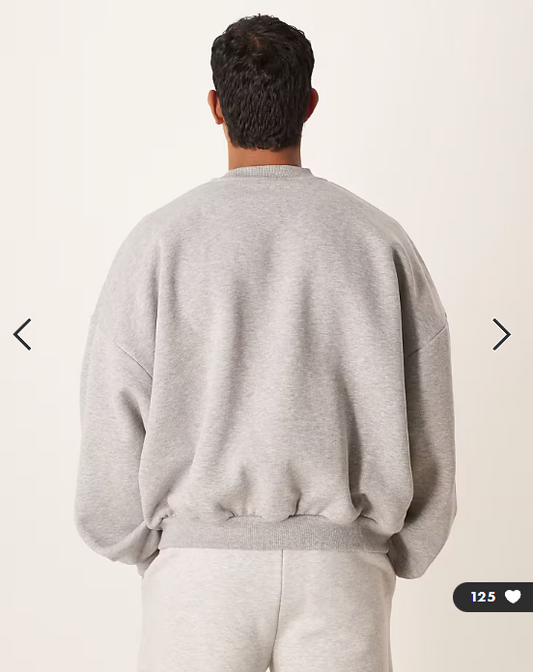 ASOS DESIGN extreme oversized sweatshirt in grey marl