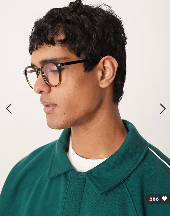 ASOS DESIGN round sunglasses in ombre tortoise shell with clear blue light lens
