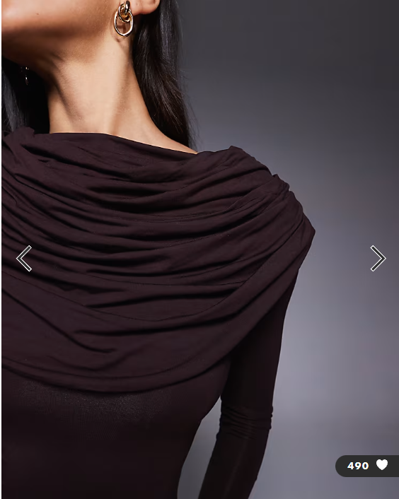 Wanderdoll Grace double layered cape drape detail long sleeve maxi dress in espresso