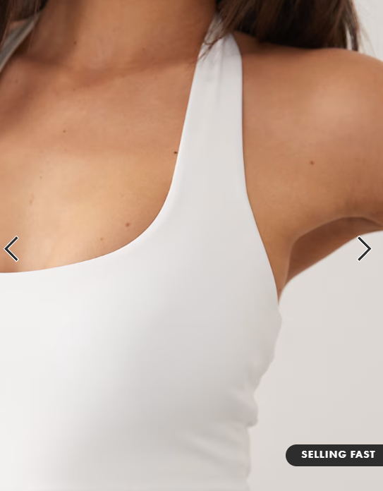 4505 active halter neck performance vest with inner bra in white