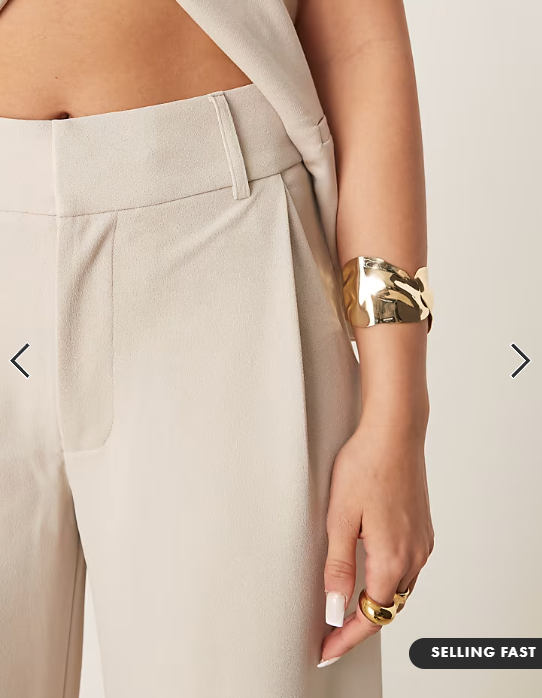JDY wide leg tailored trousers in stone