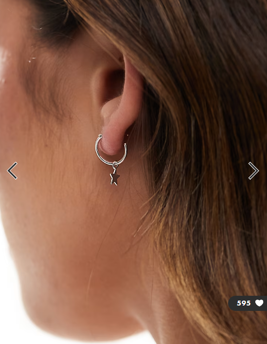 Kingsley Ryan hoop earrings with star charm in sterling silver