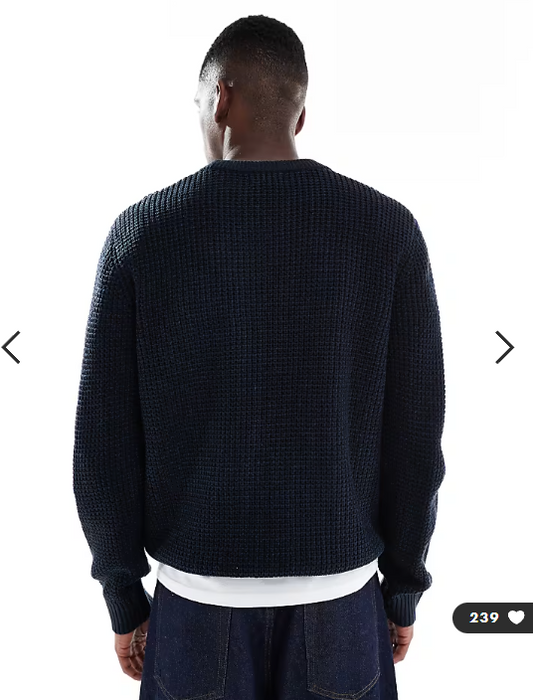 Jack & Jones crew jumper in speckled navy