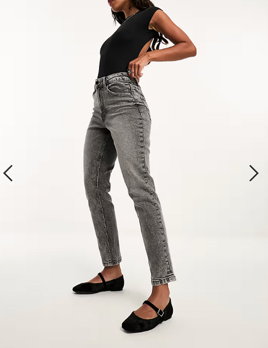 ASOS DESIGN slim fit comfort mom jeans in grey