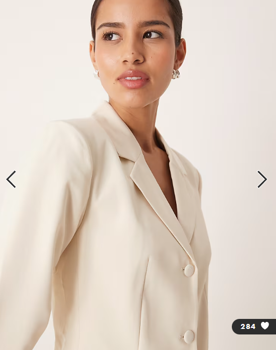Vila tailored blazer co-ord in birch creamC