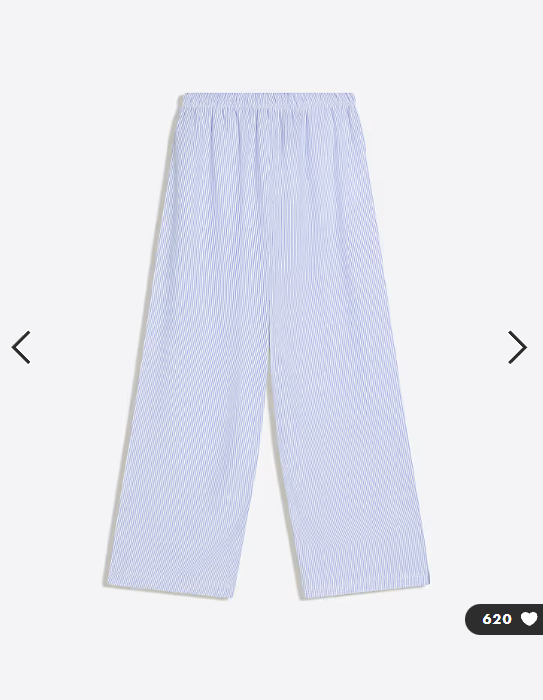 Bershka linen rich trousers with an elasticated waistband in blue - NAVY