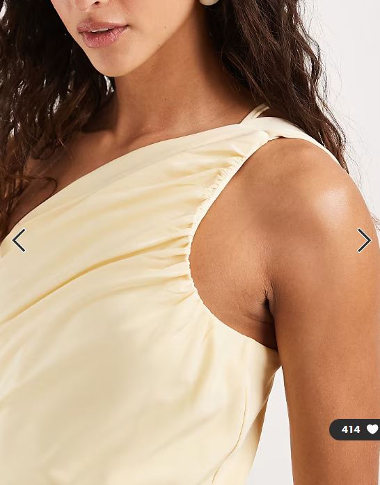 Pretty Lavish Porto matte satin one shoulder scarf neck maxi dress in lemon
