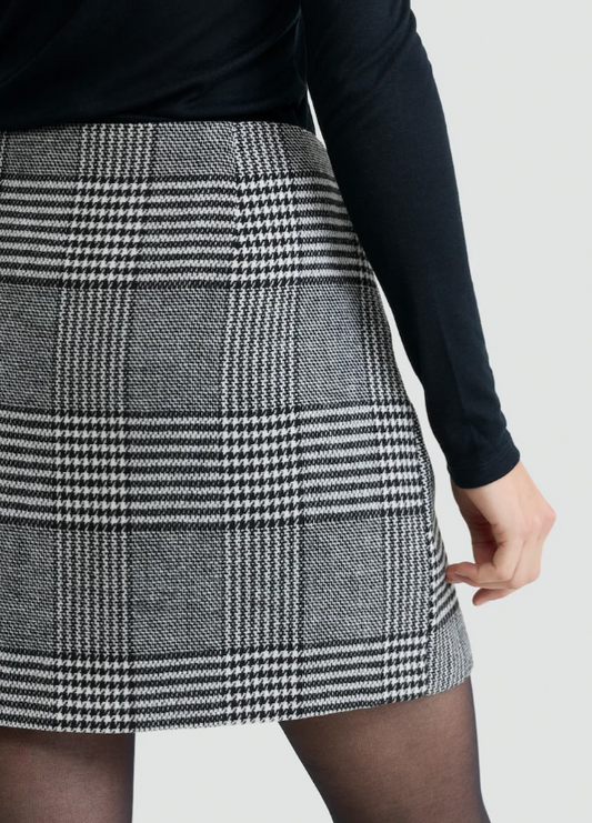 H&M - MINI SKIRT - Checked - Wool Blend