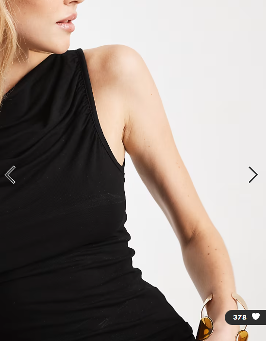 Miss Selfridge ruched front slash neck top in black