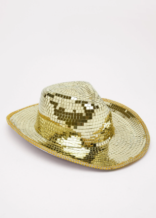 Mirror Embellished Disco Ball Cowboy Hat