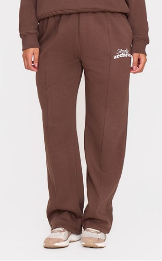 Chocolate Studio Archives Seam Detail Wide Leg Joggers