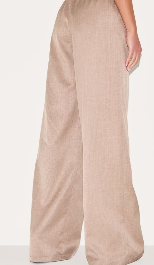 Sage green woven elasticated waist wide leg trouser