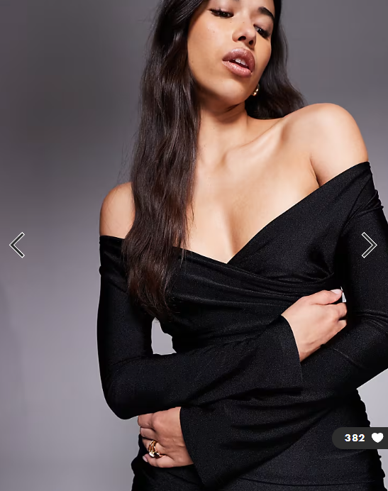 Ruched & Ready You Wish sculpted high shine off shoulder sweetheart neck maxi dress in black