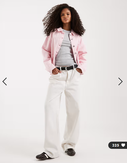 Vero Moda denim shacket with front pockets in parfait pink
