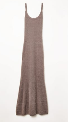 Na-kd A-line fuzzy knit midi dress