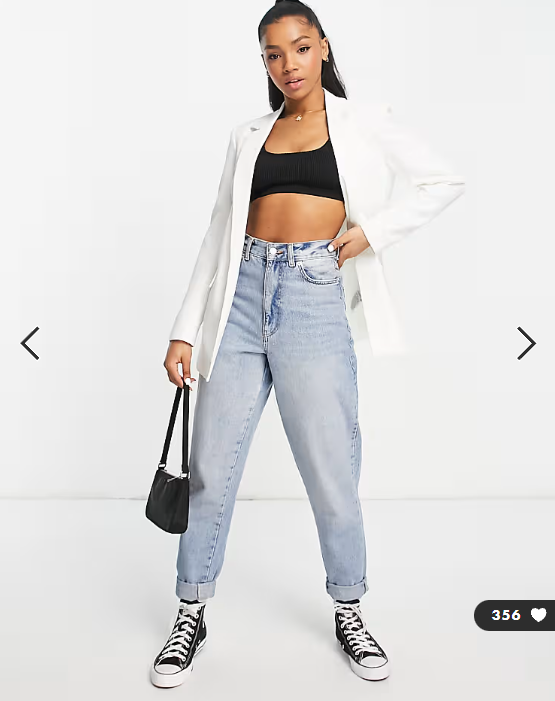 Pieces tailored oversized blazer in white