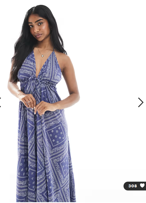 Miss Selfridge halter neck spun maxi dress in bandana print