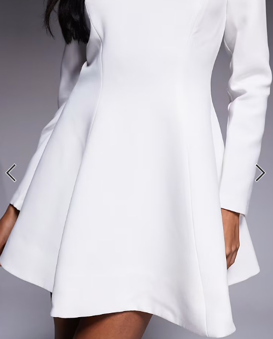 Bardot Zephyra long sleeve mini dress in white