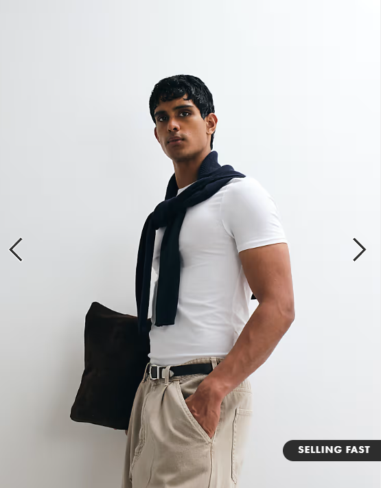 ASOS DESIGN essentials muscle fit T-shirt in white.