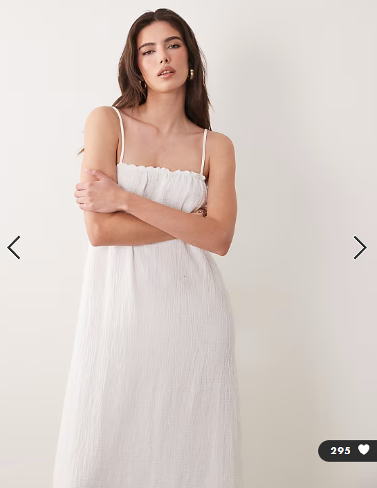 JDY Petite cheesecloth sleeveless maxi dress in white