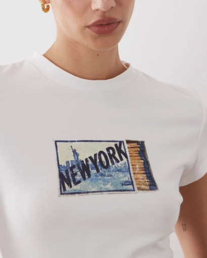 Asos - short sleeve baby tee with new york graphic