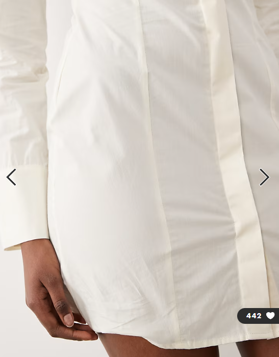 ASOS DESIGN fitted shirt dress in ivory
